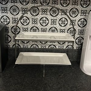 Crate & Barrel Cambridge 2 Tier Serving Tray